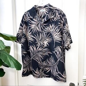 Cubavera Silk Hawaiian Casual Button Down Black 2XB